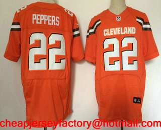 Men's Cleveland Browns #22 Jabrill Peppers Orange Alternate Stitched NFL Nike Elite Jersey