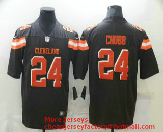 Men's Cleveland Browns #24 Nick Chubb Brown 2017 Vapor Untouchable Stitched NFL Nike Limited Jersey