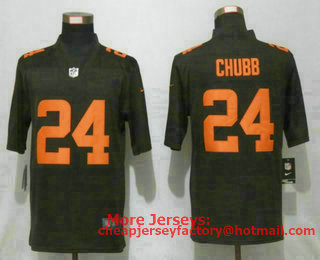 Men's Cleveland Browns #24 Nick Chubb Brown 2020 Color Rush Stitched NFL Nike Limited Jersey