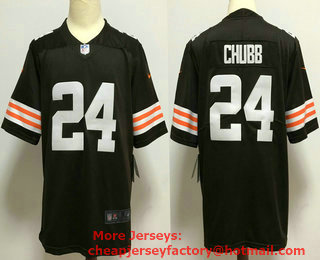 Men's Cleveland Browns #24 Nick Chubb Brown 2020 NEW Vapor Untouchable Stitched NFL Nike Limited Jersey