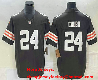 Men's Cleveland Browns #24 Nick Chubb Brown 2023 FUSE Vapor Stitched Nike Limited Jersey