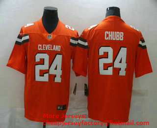 Men's Cleveland Browns #24 Nick Chubb Orange 2017 Vapor Untouchable Stitched NFL Nike Limited Jersey
