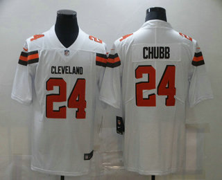 Men's Cleveland Browns #24 Nick Chubb White 2017 Vapor Untouchable Stitched NFL Nike Limited Jersey