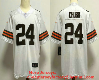 Men's Cleveland Browns #24 Nick Chubb White 2020 NEW Vapor Untouchable Stitched NFL Nike Limited Jersey