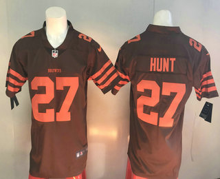 Men's Cleveland Browns #27 Kareem Hunt Brown 2017 Vapor Untouchable Stitched NFL Nike Limited Jersey