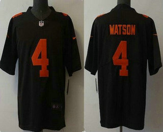 Men's Cleveland Browns #4 Deshaun Watson Brown 2021 Color Rush Stitched NFL Nike Limited Jersey