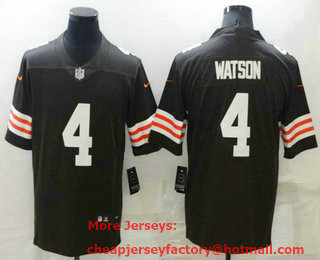 Men's Cleveland Browns #4 Deshaun Watson Brown 2022 NEW Vapor Untouchable Stitched NFL Nike Limited Jersey