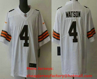 Men's Cleveland Browns #4 Deshaun Watson White 2022 NEW Vapor Untouchable Stitched NFL Nike Limited Jersey