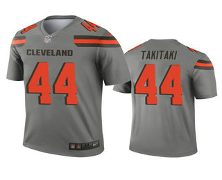 Men's Cleveland Browns #44 Sione Takitaki Gray Inverted Legend Jersey