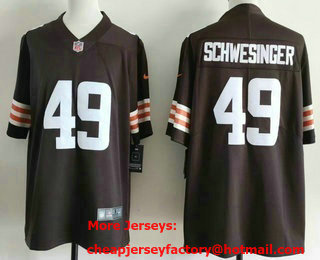 Men's Cleveland Browns #49 Carson Schwesinger Limited Brown Vapor Jersey