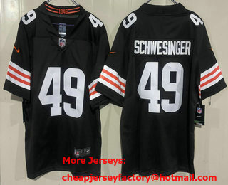 Men's Cleveland Browns #49 Carson Schwesinger Limited Brown Vapor Jersey