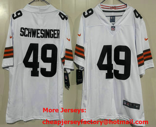 Men's Cleveland Browns #49 Carson Schwesinger Limited White Vapor Jersey