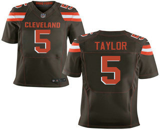 Men's Cleveland Browns #5 Tyrod Taylor Brown Team Color Stitched NFL New Elite Jersey
