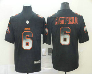Men's Cleveland Browns #6 Baker Mayfield Black 2019 Vapor Smoke Fashion Stitched NFL Nike Limited Jersey