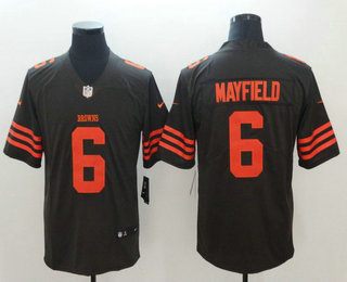 Men's Cleveland Browns #6 Baker Mayfield Brown 2016 Color Rush Stitched NFL Nike Limited Jersey