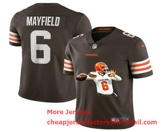 Men's Cleveland Browns #6 Baker Mayfield Brown Brown Player Portrait Edition 2020 Vapor Untouchable Stitched NFL Nike Limited Jersey