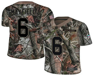 Men's Cleveland Browns #6 Baker Mayfield Camo Stitched NFL Rush Realtree Nike Limited Jersey