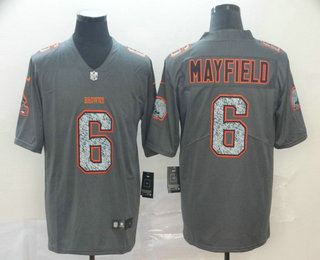 Men's Cleveland Browns #6 Baker Mayfield Gray Fashion Static 2019 Vapor Untouchable Stitched NFL Nike Limited Jersey