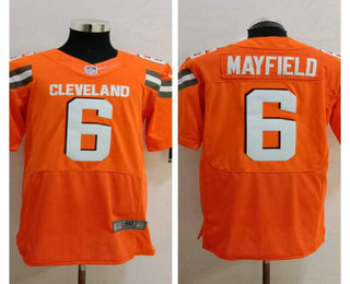 Men's Cleveland Browns #6 Baker Mayfield Orange Alternate Stitched NFL Nike Elite Jersey
