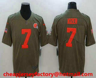 Men's Cleveland Browns #7 DeShone Kizer Olive 2017 Salute To Service Stitched NFL Nike Limited Jersey
