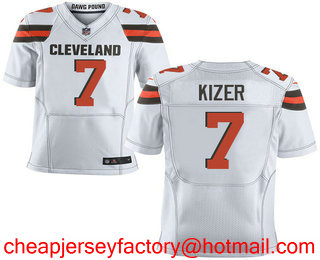 Men's Cleveland Browns #7 DeShone Kizer White Road Stitched NFL Nike Elite Jersey