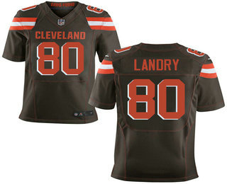 Men's Cleveland Browns #80 Jarvis Landry Brown Team Color Stitched NFL New Elite Jersey