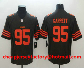 Men's Cleveland Browns #95 Myles Garrett Brown 2016 Color Rush Stitched NFL Nike Limited Jersey