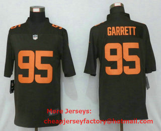 Men's Cleveland Browns #95 Myles Garrett Brown 2020 Color Rush Stitched NFL Nike Limited Jersey