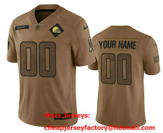 Men's Cleveland Browns Active Player Custom 2023 Brown Salute To Service Limited Stitched Jersey
