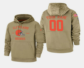 Men's Cleveland Browns Custom 2019 Salute to Service Sideline Therma Pullover Hoodie