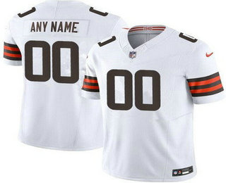 Men's Cleveland Browns Customized Limited White FUSE Vapor Jersey