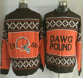 Men's Cleveland Browns Orange With Brown NFL Sweater