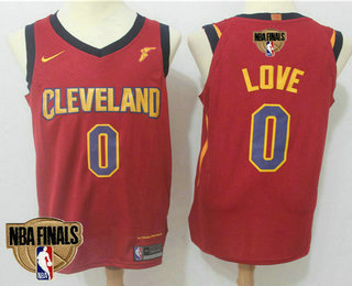 Men's Cleveland Cavaliers #0 Kevin Love 2018 The NBA Finals Patch Red Nike Swingman Jersey