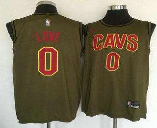 Men's Cleveland Cavaliers #0 Kevin Love Olive Stitched Nike Swingman Jersey