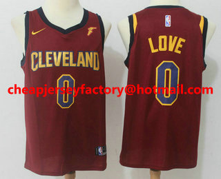 Men's Cleveland Cavaliers #0 Kevin Love Red 2017-2018 Nike Swingman Goodyear Stitched NBA Jersey