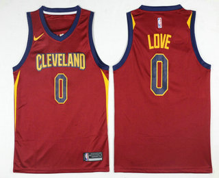 Men's Cleveland Cavaliers #0 Kevin Love Red 2017-2018 Nike Swingman Stitched NBA Jersey