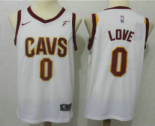 Men's Cleveland Cavaliers #0 Kevin Love White 2017-2018 Nike Swingman Goodyear Stitched NBA Jersey