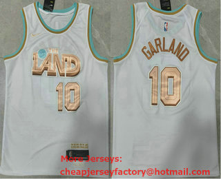 Men's Cleveland Cavaliers #10 Darius Garland 2023 White City Edition Stitched Jersey