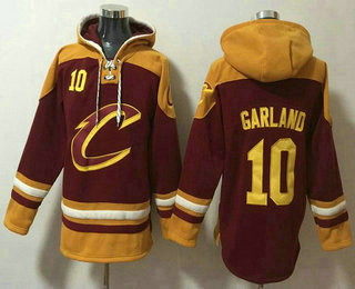 Men's Cleveland Cavaliers #10 Darius Garland Red Ageless Must Have Lace Up Pullover Hoodie