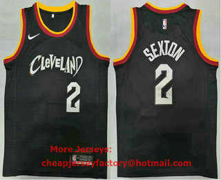 Men's Cleveland Cavaliers #2 Collin Sexton NEW Navy Blue 2021 City Edition NBA Swingman Nike Jersey