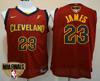 Men's Cleveland Cavaliers #23 LeBron James 2018 The NBA Finals Patch Red Nike Swingman Jersey