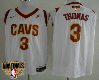 Men's Cleveland Cavaliers #3 Isaiah Thomas 2018 The NBA Finals Patch White Nike Swingman Jersey