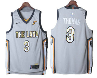 Men's Cleveland Cavaliers #3 Isaiah Thomas Grey 2017-18 Nike City Edition Authentic Jersey
