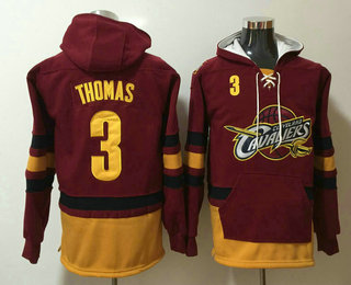 Men's Cleveland Cavaliers #3 Isaiah Thomas NEW Red Pocket Stitched NBA Pullover Hoodie