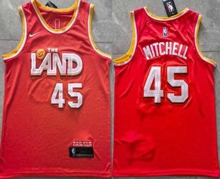 Men's Cleveland Cavaliers #45 Donovan Mitchell Orange 2025 City Swingman Jersey