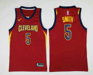 Men's Cleveland Cavaliers #5 J.R. Smith Red 2017-2018 Nike Swingman Stitched NBA Jersey