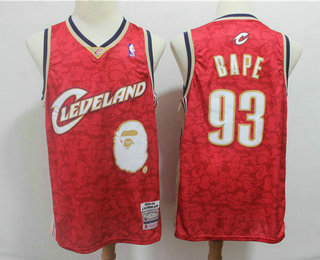 Men's Cleveland Cavaliers #93 Bape Mitchell & Ness x BAPE 2003-04 Red Swingman Jersey