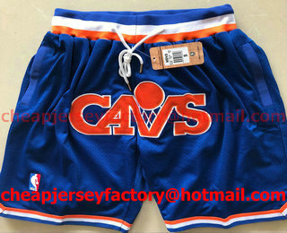 Men's Cleveland Cavaliers 1988-89 Blue Just Don Shorts Swingman Shorts
