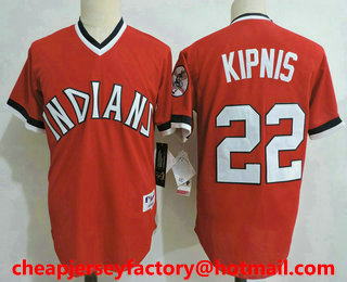 Men's Cleveland Indians #22 Jason Kipnis Red Pullover Cooperstown Collection Stitched MLB Cool Base MLB Jersey