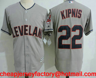 Men's Cleveland Indians #22 Jason Kupnis Gray Road Stitched MLB Cool Base MLB Jersey